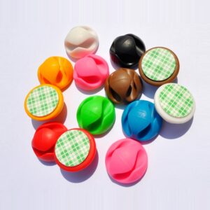 Double-hole computer organizer data earphone cable desktop finishing cable USB mouse clip charging cable