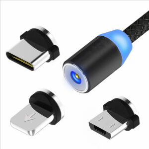 Magnetic Data Cable Is Suitable for Apple, Type-C Android Three-In-One 360-Degree Circular Magnetic Charging Head USB