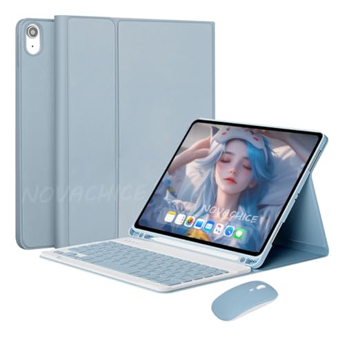 Capa Para Tablet, Capa + Mouse e Teclado Magnético Bluetooth Destacável Para IPad 9ª/ 8ª /7ª Geração (Preto, Teclado comum) - Imagem 26