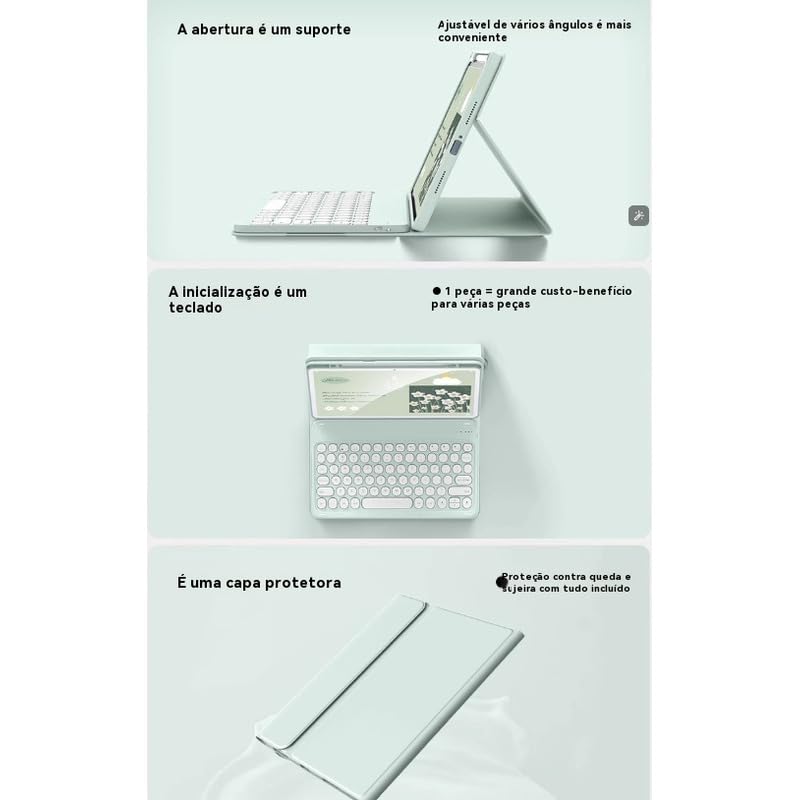 Capa Com Teclado Bluetooth Para Samsung Tab S7 Fe Plus 12.4 - Imagem 3