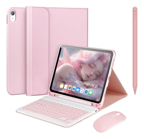 Capa Para Tablet, Capa + Caneta + Mouse e Teclado Magnético Bluetooth Destacável Para iPad Air4/air5 10,9 Polegadas. (Preto) - Imagem 12