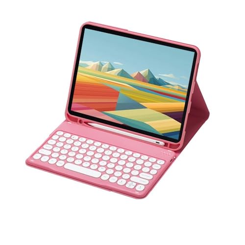 Para galaxy tab s7 plus 12.4-Polegada caso de teclado teclado sem fio inteligente com suporte tablet caso (Begônia vermelha) - Imagem 17