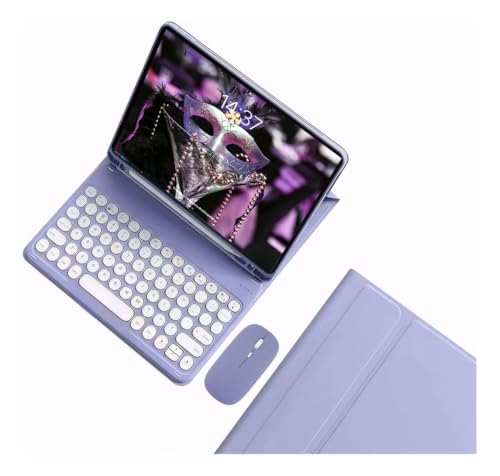 Capa Tablet Com Magnética e Removível Teclado e Mouse Bluetooth, Capa Para iPad Pro 12.9 Polegadas (Roxo) - Imagem 22
