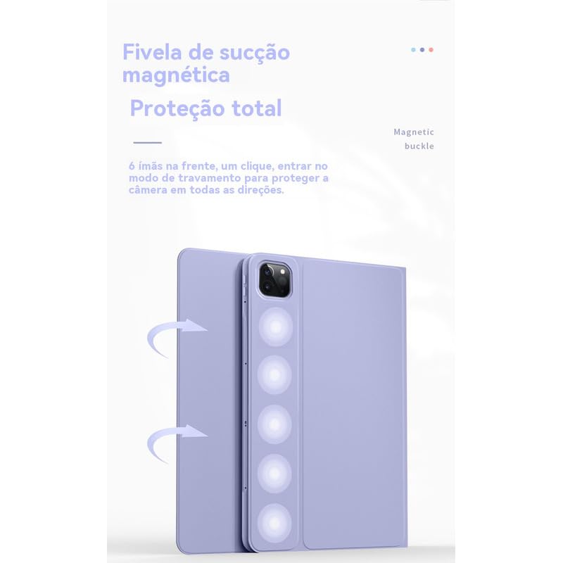 Capa Com Teclado Bluetooth Sem Fio Para iPad Pro 11 - Imagem 6