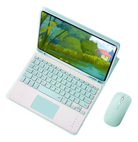 Capa Para Tablet, Capa + Mouse e Teclado Magnético Bluetooth Destacável Para Samsung S6 Lite 10.4 Pol (Verde Escuro, Teclado comum) - Imagem 49