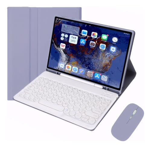 Capa Tablet Com Magnética e Removível Teclado e Mouse Bluetooth, Capa Para iPad Pro 12.9 Polegadas (Roxo) - Imagem 19