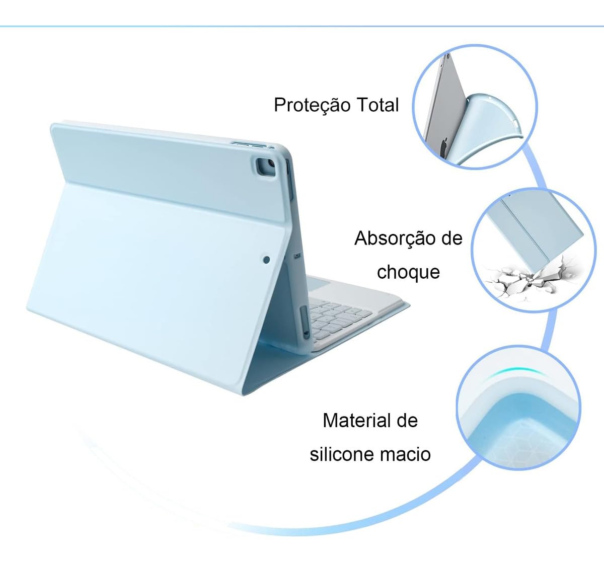 Capa Para Tablet, Capa + Mouse e Teclado Magnético Bluetooth Destacável Para Samsung Tablet A8 (Tartrazine, Teclado comum) - Imagem 9