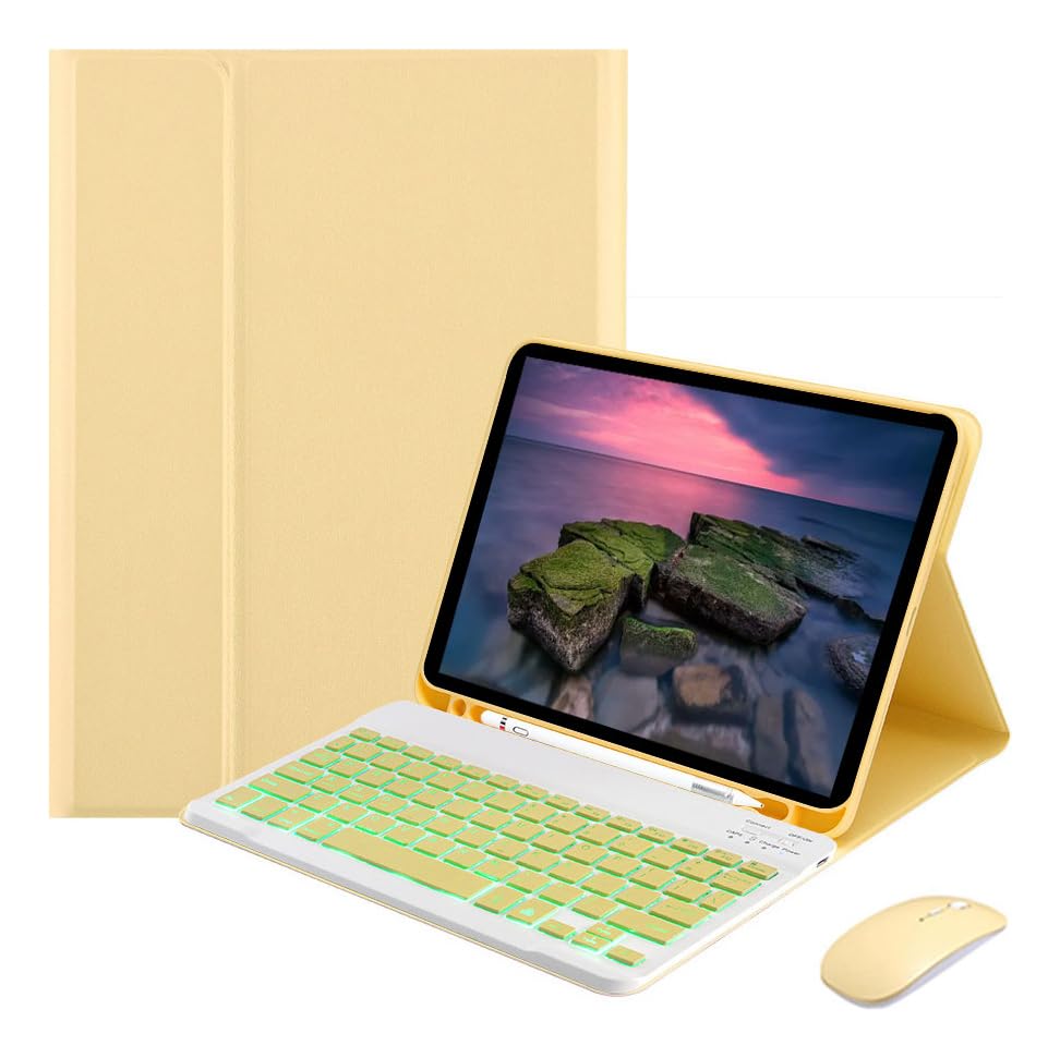 Teclado Retroiluminado & Mouse E Capa Para iPad Pro12.9pol (Cinza Lavanda) - Imagem 16