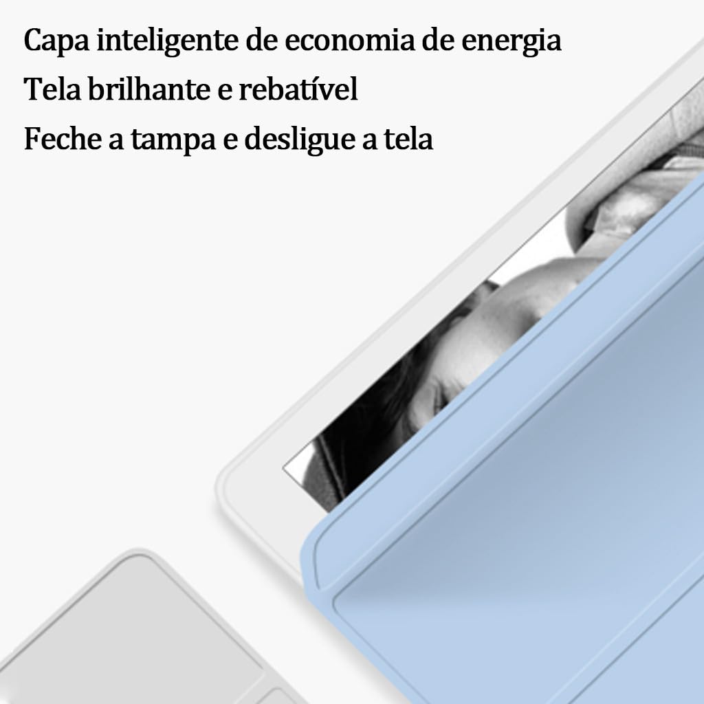 Capa Para Tablet Para iPad Air 5 / Air 4 10.9" 2022/2020 Com Bandeja De Canetas Suporte Couro. - Imagem 4
