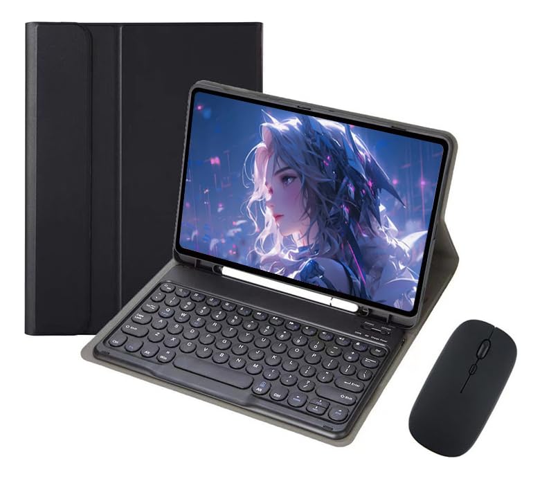 SAIL UP Capa + Teclado Bluetooth + Mouse Bluetooth Redondo Para Samsung Tab S7/s8 11pol. (Preto)