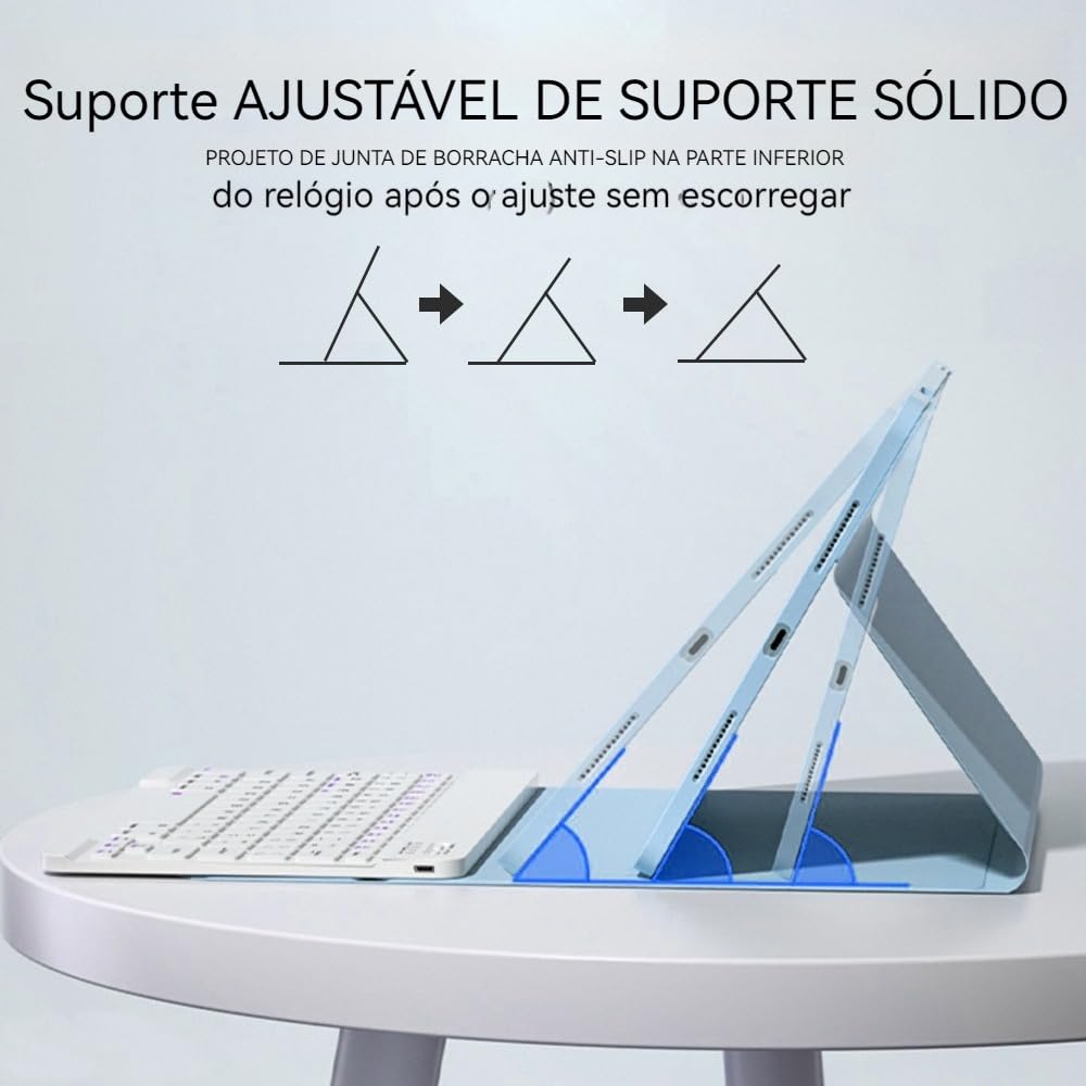 Capa Para Tablet, Capa + Mouse e Teclado Magnético Bluetooth Destacável Para Samsung Tab A7 T500/T505 10.4 (Rosa, Teclado comum) - Imagem 16