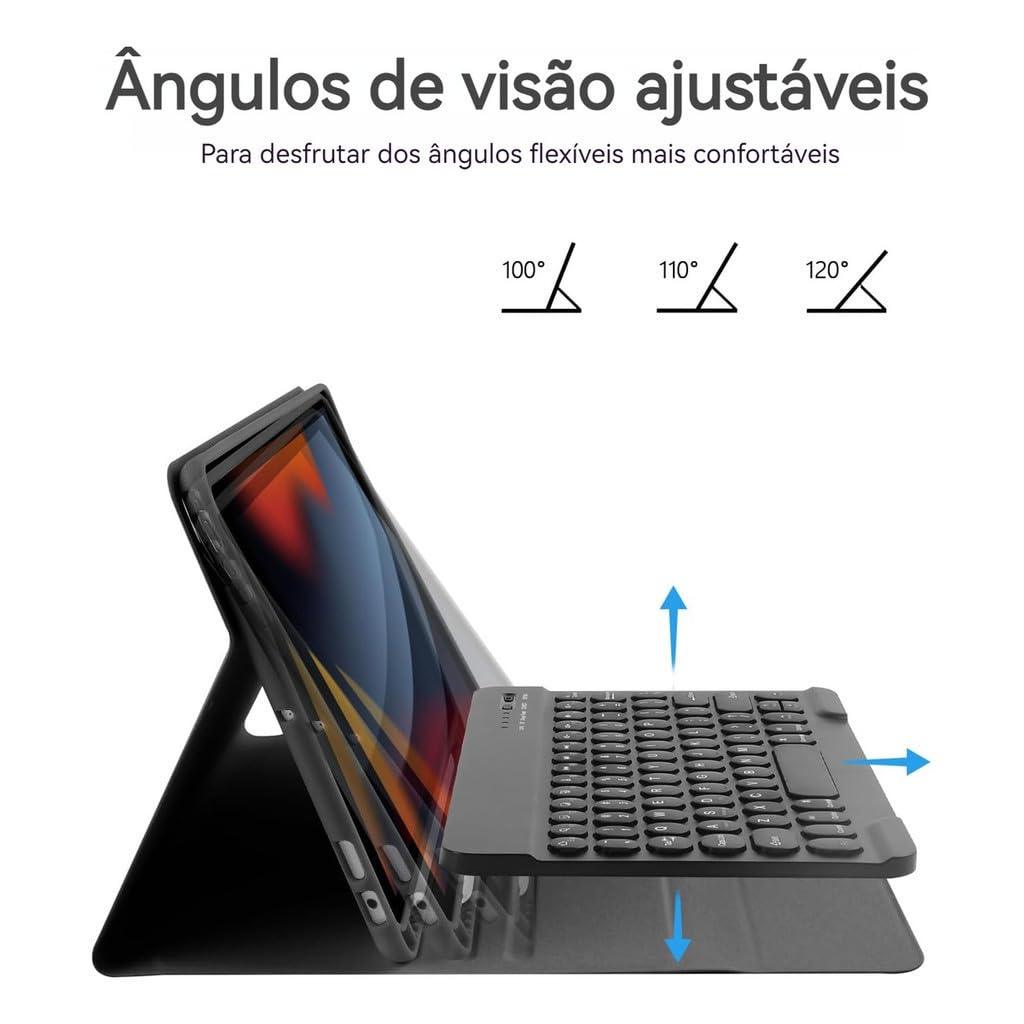 Capa para Tablet com Redonda Teclado iPad 7ª/8ª/9ª Geração - Imagem 5