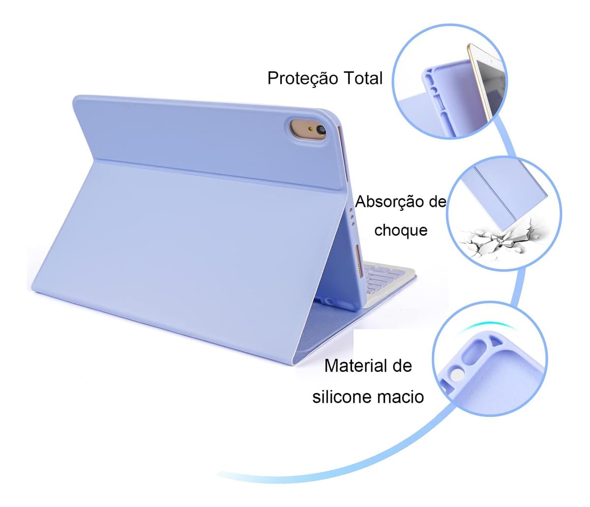 Capa Para Tablet, Capa + Mouse e Teclado Magnético Bluetooth Destacável Para Samsung S6 Lite 10.4 Pol (Verde Escuro, Teclado comum) - Imagem 14