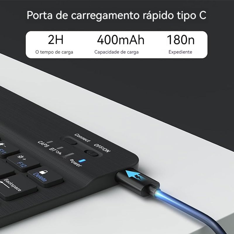 Capa Para Tablet, Capa + Caneta + Mouse e Teclado Magnético Bluetooth Destacável Para iPad Air4/air5 10,9 Polegadas. (Preto) - Imagem 7