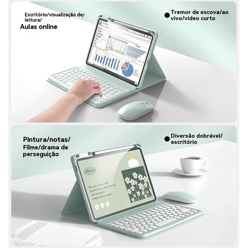 Capa Com Teclado Bluetooth Para Samsung Tab S7 Fe Plus 12.4 - Imagem 5