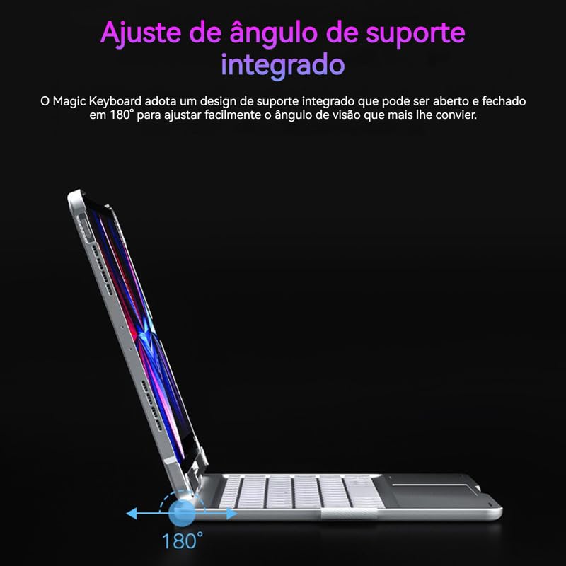 Capa Com Magic Keyboard Para iPad Air4/air5 De 11 Polegadas Luz Fundo Rotativa - Imagem 6