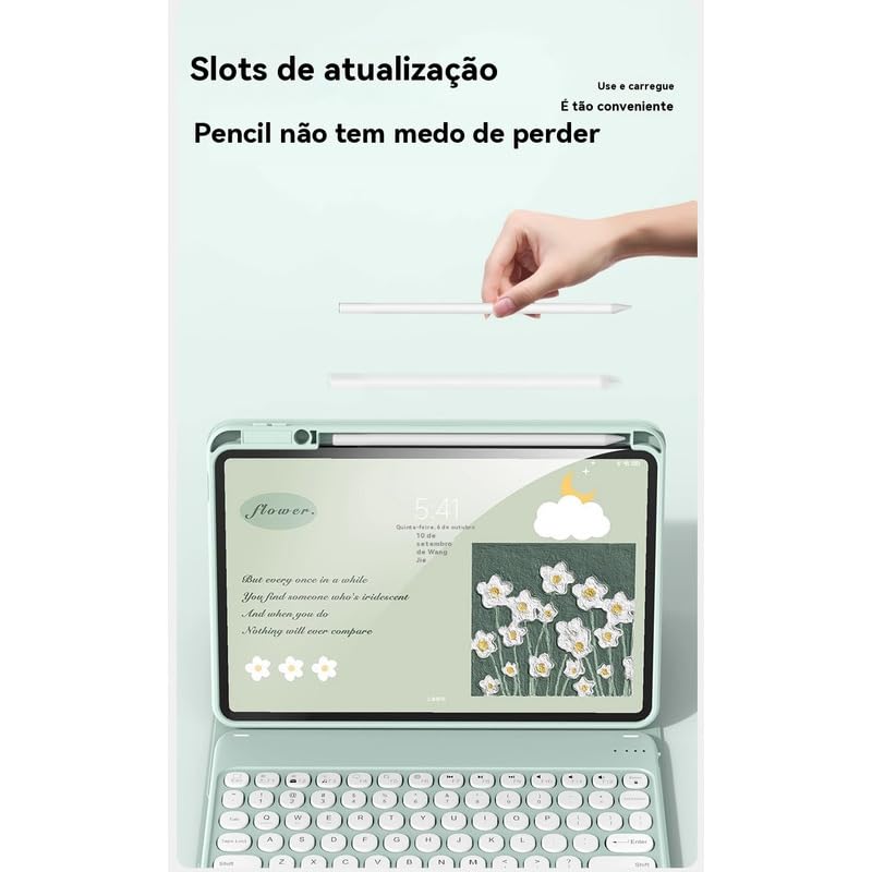 Capa Com Teclado Bluetooth Para Samsung Tab S7 Fe Plus 12.4 - Imagem 9