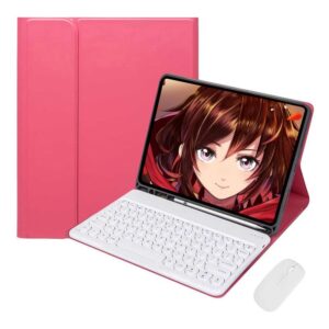 Kit Capa para Samsung Tab S7fe/s7plus/s8plus : Capa para Tablet + Teclado com teclas redondas + Mouse