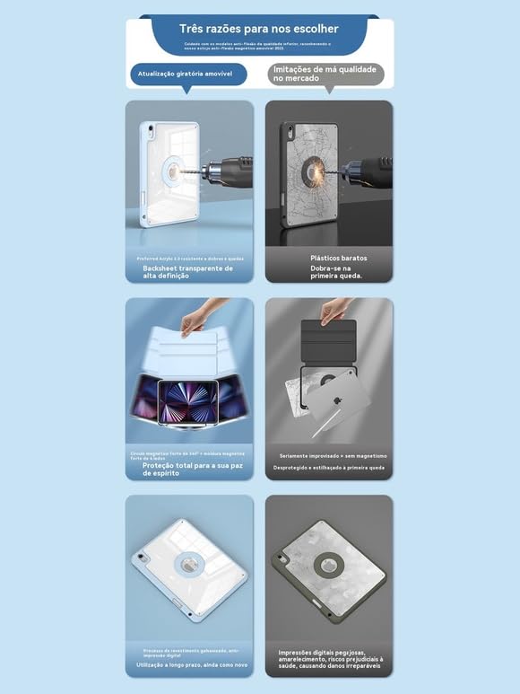 Capa Rotativa Removível Magnética Para iPad 10 Geração - Imagem 4