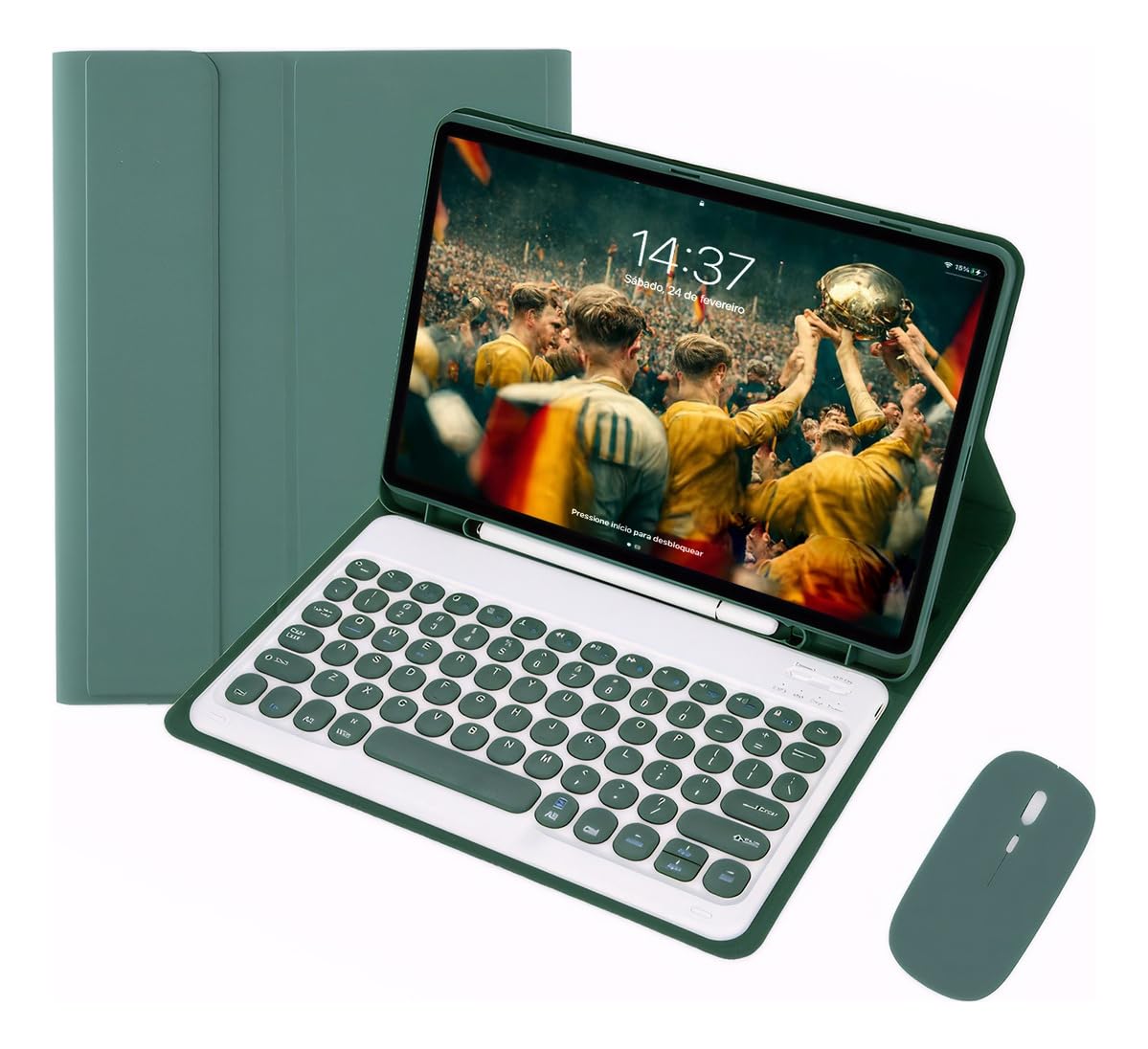 Capa Tablet Com Magnética e Removível Teclado e Mouse Bluetooth, Capa Para iPad Pro 12.9 Polegadas (Roxo) - Imagem 17