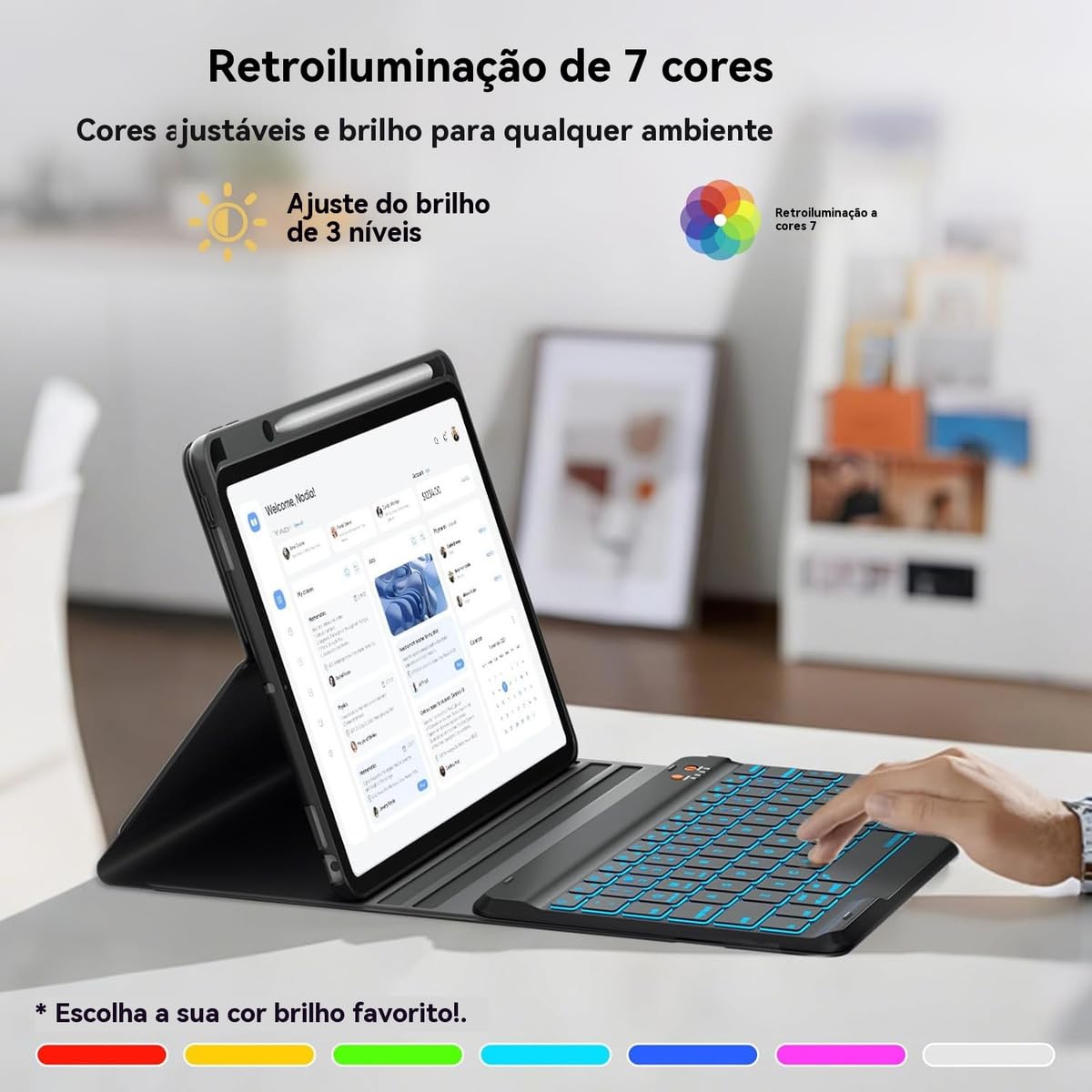Kit Capa para Samsung Tab S8 Ultra : Capa para Tablet + Teclado Removível + Mouse - Imagem 23