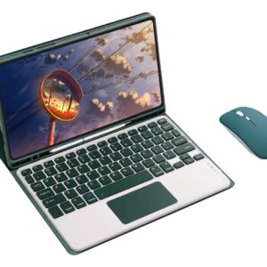SAIL UP Capa e Teclado Touch com Mouse Bluetooth para iPad Air 4/5 10.9 Pol (Verde Escuro)
