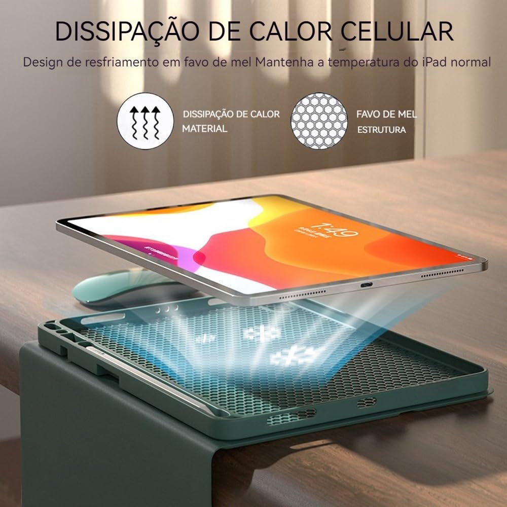 Capa Para Tablet, Capa + Mouse e Teclado Magnético Bluetooth Destacável Para Samsung Tab A7 T500/T505 10.4 (Rosa, Teclado comum) - Imagem 17