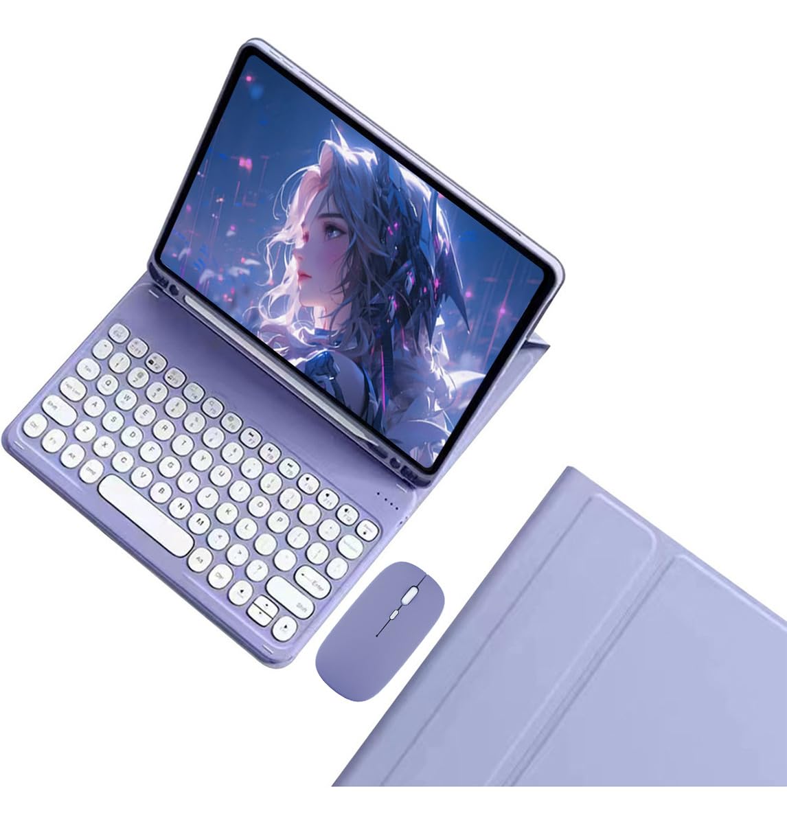 SAIL UP Capa + Teclado Bluetooth + Mouse Bluetooth Redondo Para Samsung Tab S7/s8 11pol. (Preto) - Imagem 11