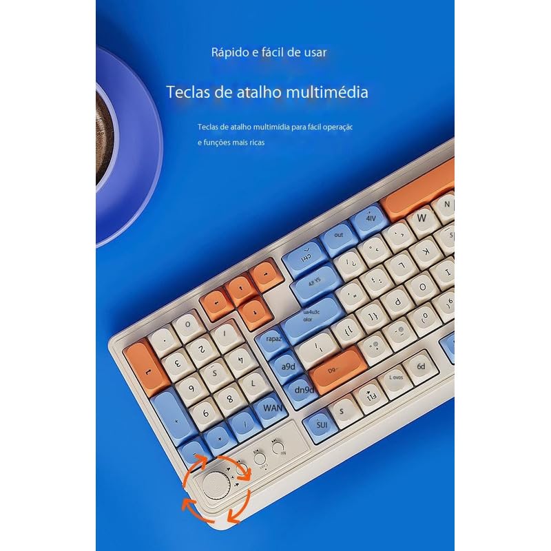 Teclado Sem Fio Para Jogos Abs Retroiluminado Bluetooth 2.4g - Imagem 6