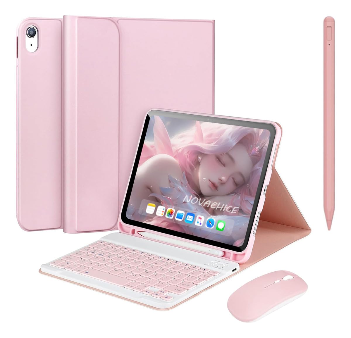 Capa Para Tablet, Capa + Caneta + Mouse e Teclado Magnético Bluetooth Destacável Para iPad Air4/air5 10,9 Polegadas. (Preto) - Imagem 10