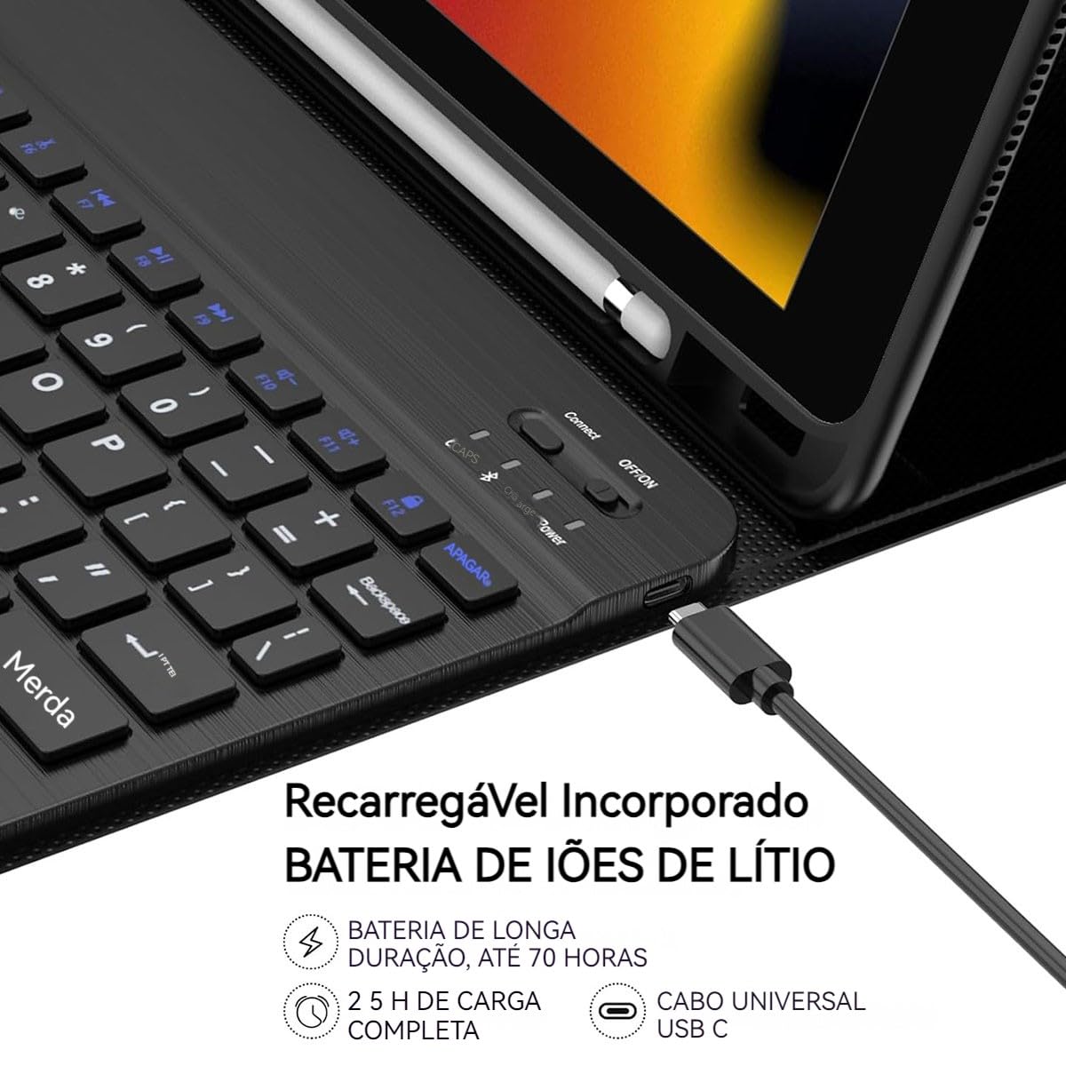 Capa Para Tablet, Capa + Mouse e Teclado Magnético Bluetooth Destacável Para Samsung S6 Lite 10.4 Pol (Verde Escuro, Teclado comum) - Imagem 39