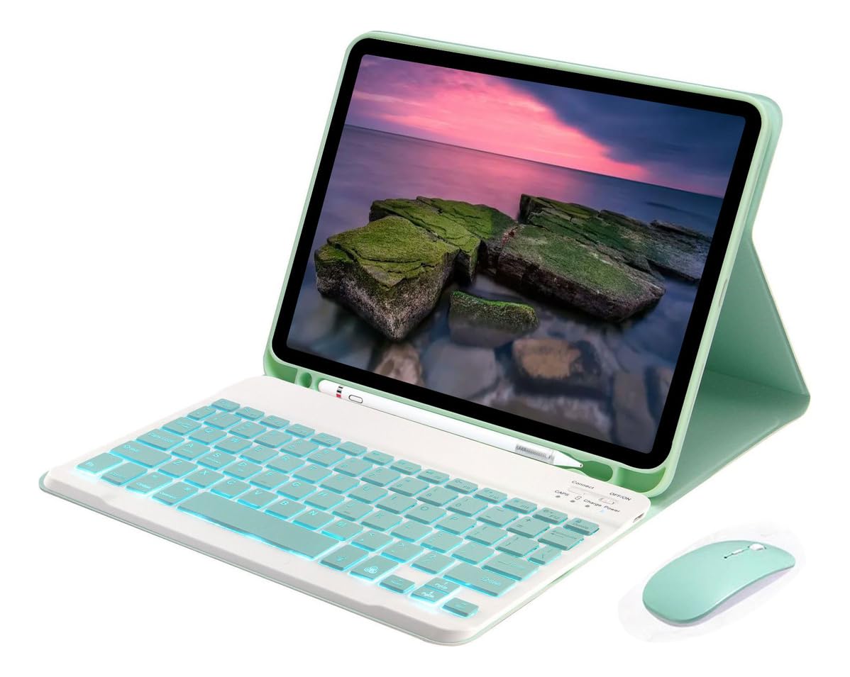 Teclado Retroiluminado & Mouse E Capa Para iPad Pro12.9pol (Cinza Lavanda) - Imagem 17