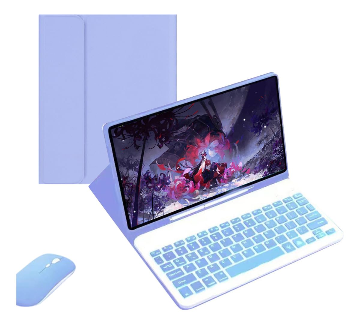 Capa Para Tablet, Capa + Mouse e Teclado Magnético Bluetooth Destacável Para iPad 6ª /5ª Geração air/air2 (Preto, Teclado retroiluminado) - Imagem 15