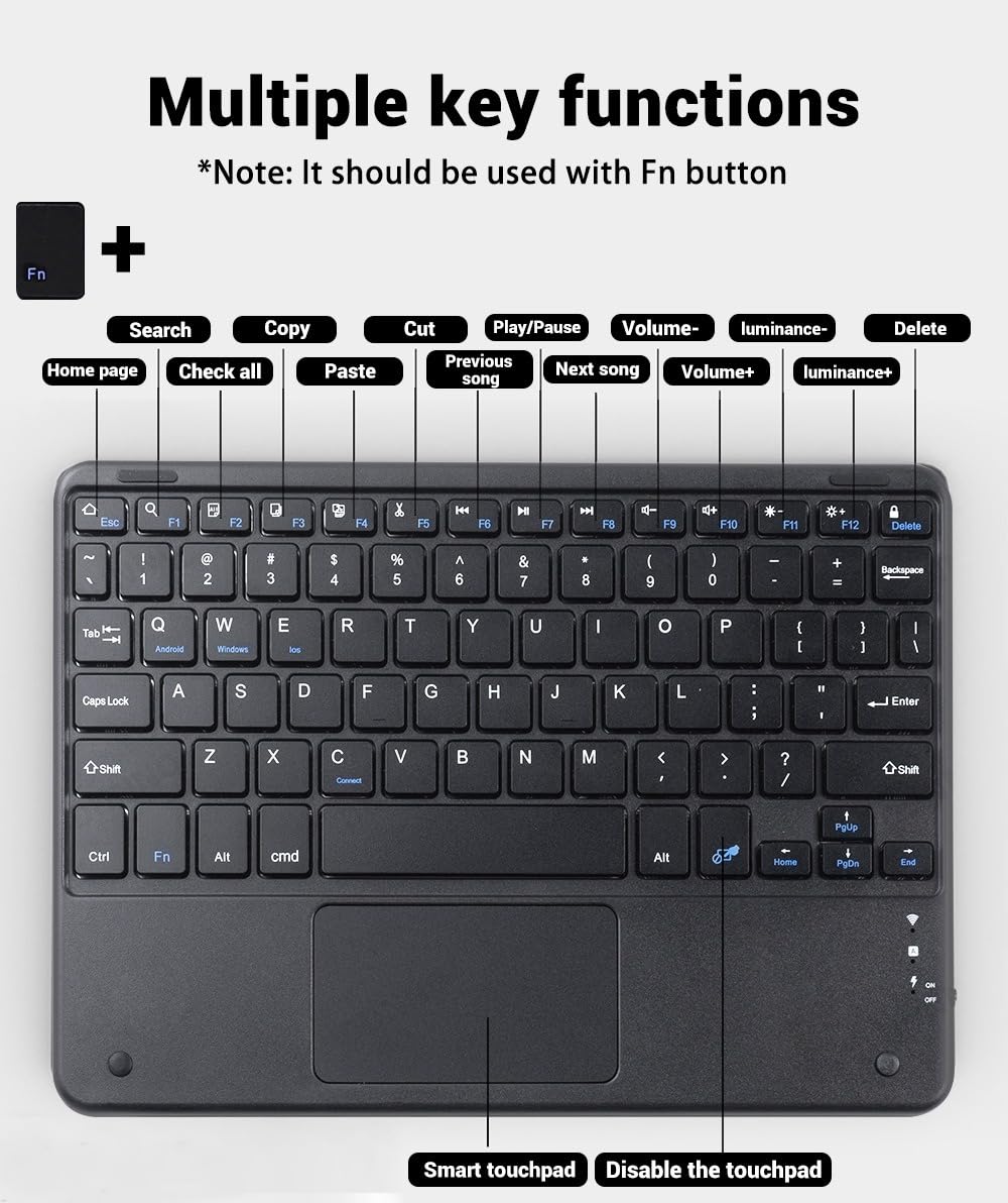 Capa Para Tablet, Capa + Mouse e Teclado Magnético Bluetooth Destacável Para Samsung Tab A7 T500/T505 10.4 (Rosa, Teclado comum) - Imagem 21