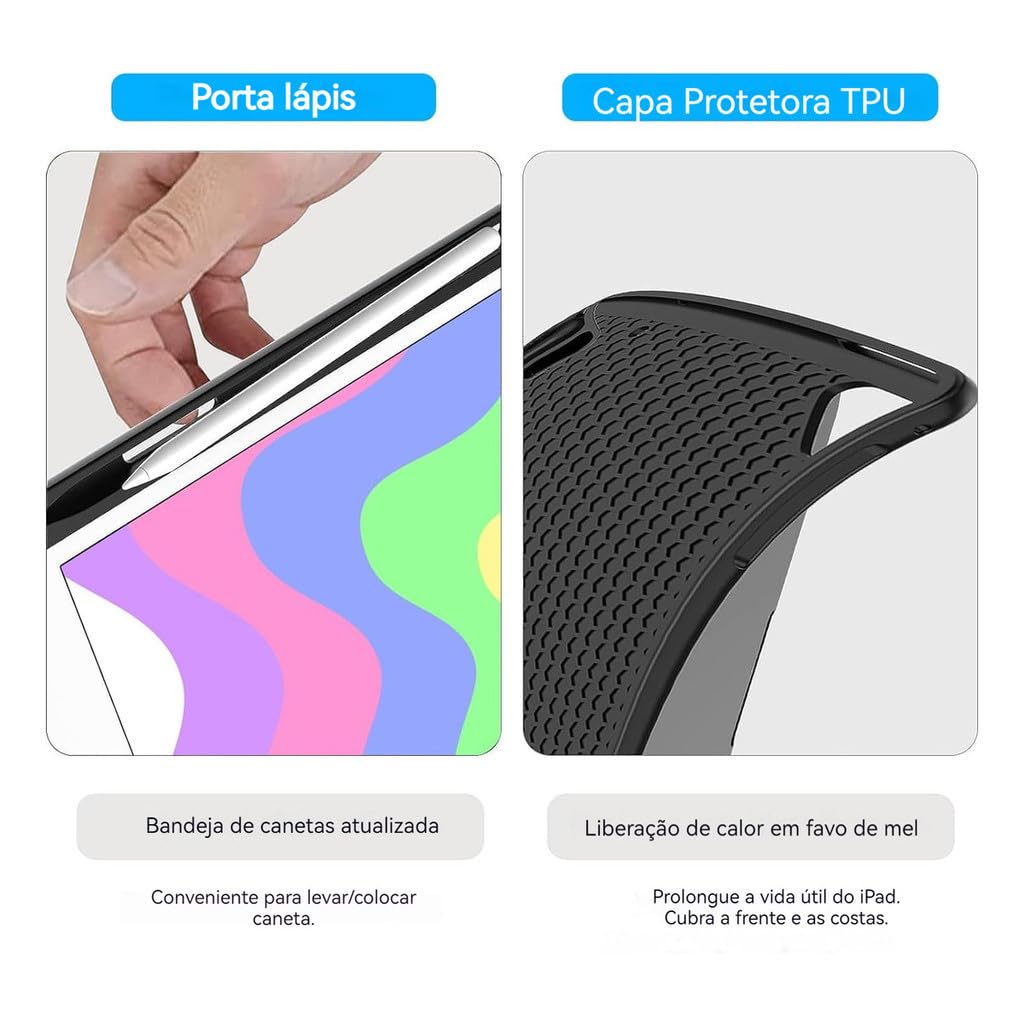 Capa para Tablet com Redonda Teclado iPad 7ª/8ª/9ª Geração - Imagem 8