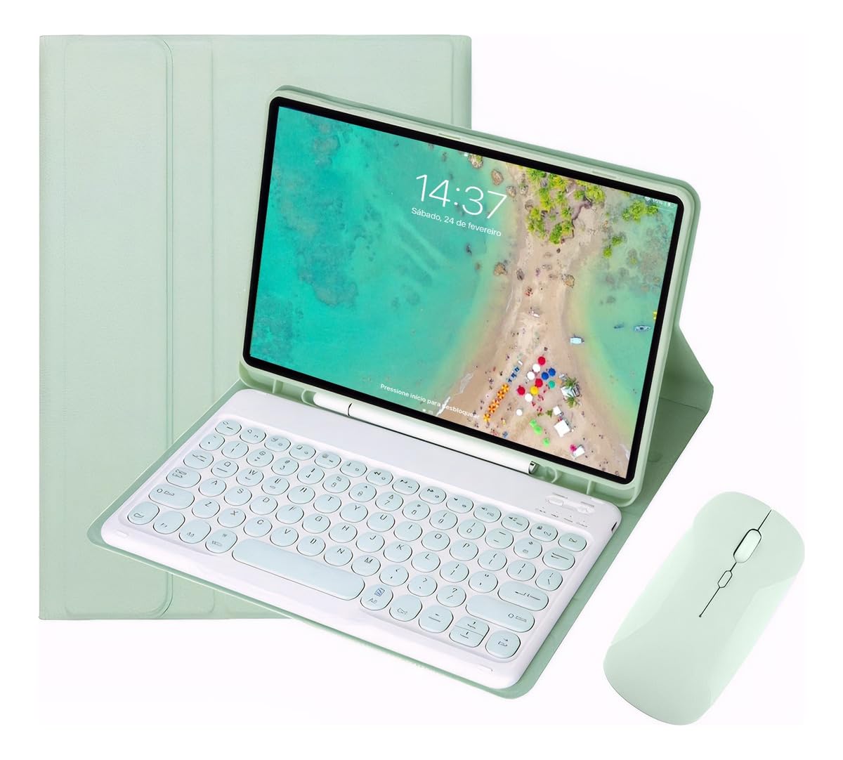 Capa Tablet Com Magnética e Removível Teclado e Mouse Bluetooth, Capa Para iPad Pro 12.9 Polegadas (Roxo) - Imagem 16