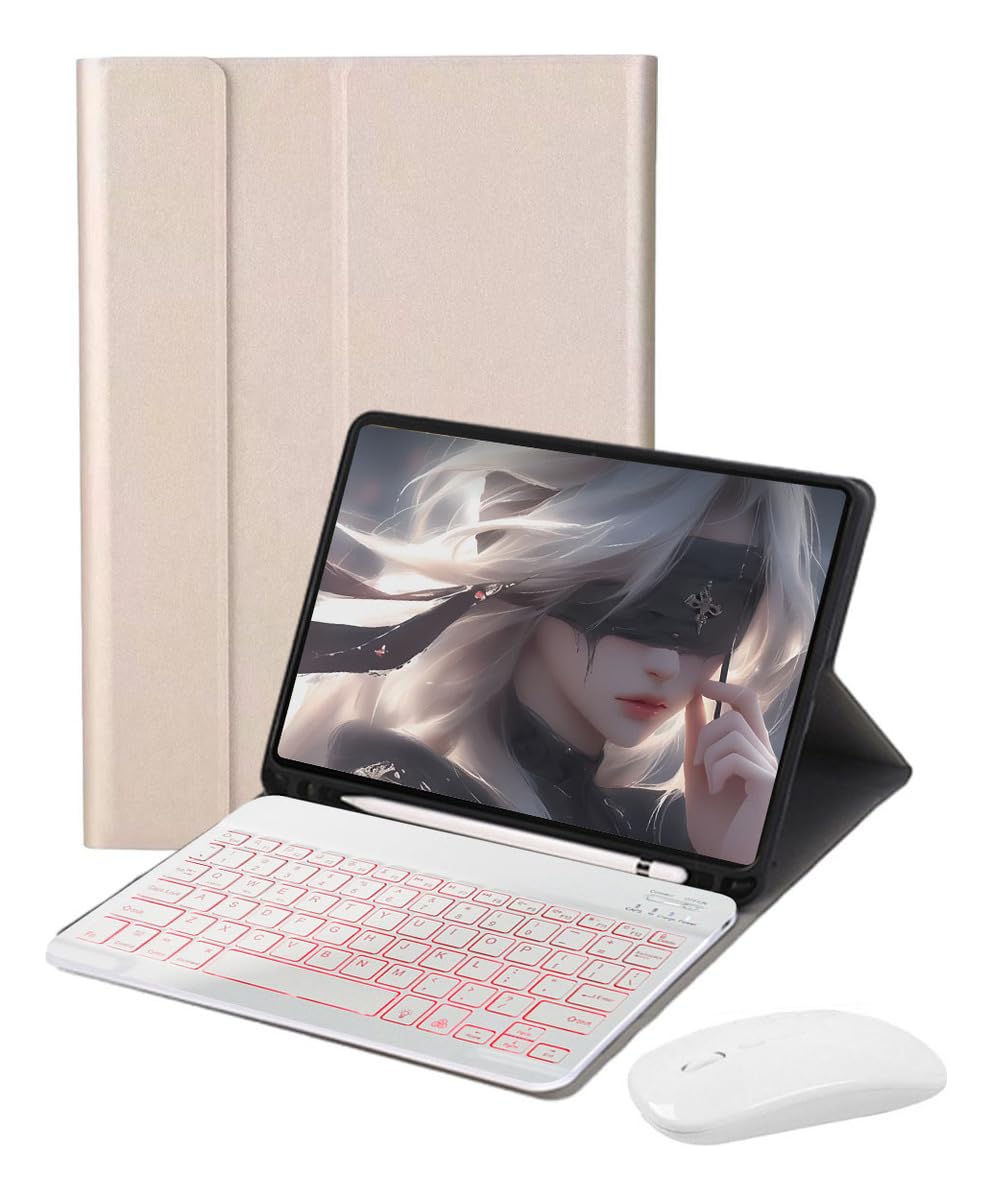 Capa Para Tablet, Capa + Mouse e Teclado Magnético Bluetooth Destacável Para Samsung S6 Lite 10.4 Pol (Verde Escuro, Teclado comum) - Imagem 30