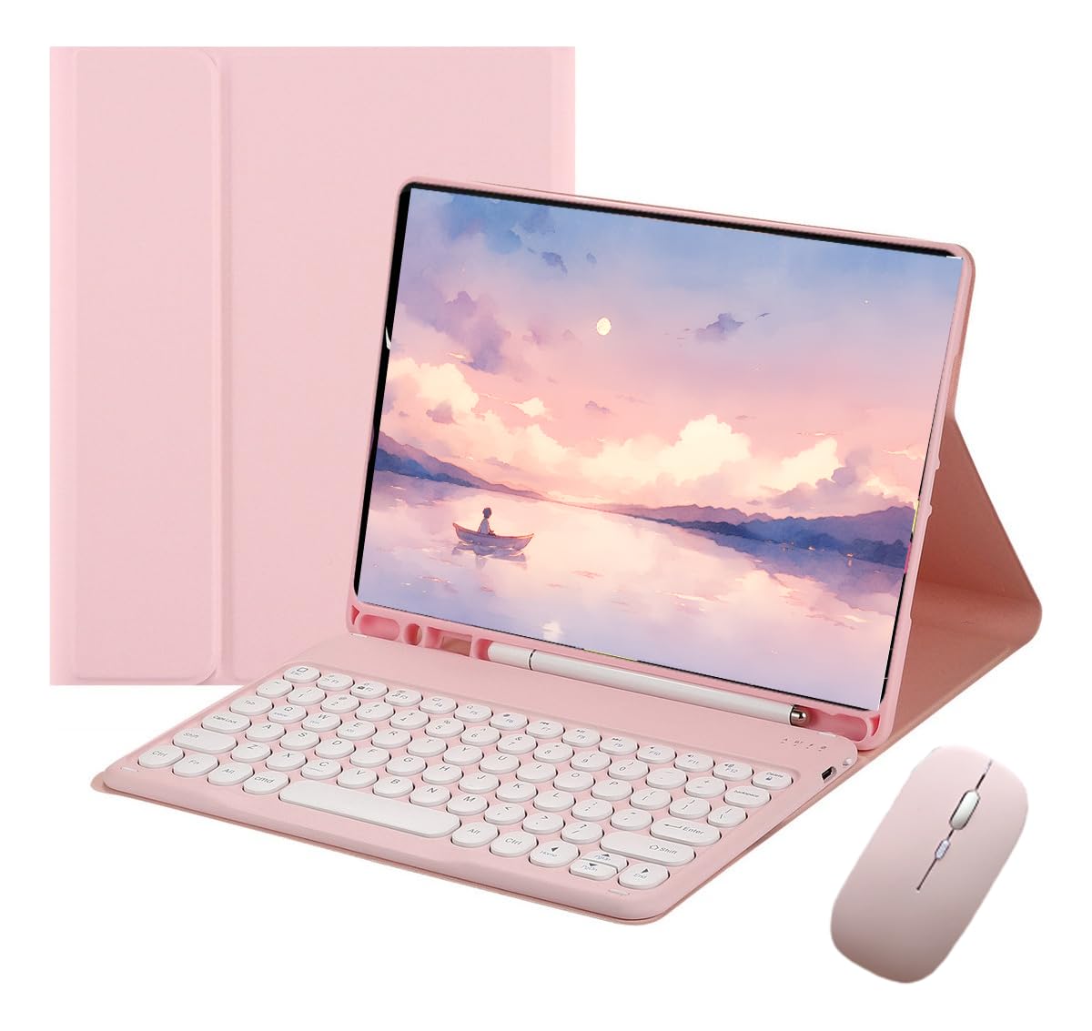 Capa Tablet Com Magnética e Removível Teclado e Mouse Bluetooth, Capa Para iPad Pro 12.9 Polegadas (Roxo) - Imagem 14