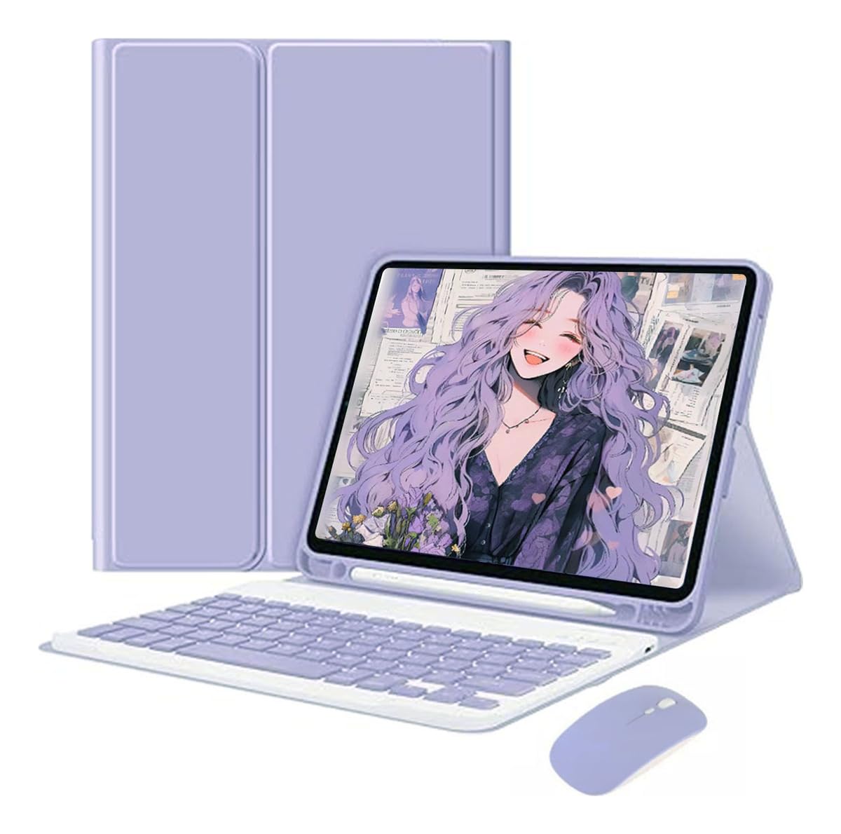 Capa Para Tablet, Capa + Mouse e Teclado Magnético Bluetooth Destacável Para Samsung S6 Lite 10.4 Pol (Verde Escuro, Teclado comum) - Imagem 31