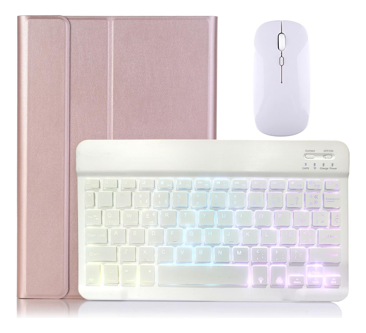 Teclado Retroiluminado & Mouse E Capa Para iPad Pro12.9pol (Cinza Lavanda) - Imagem 14