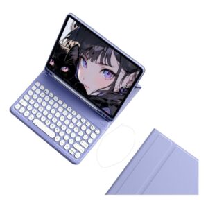 Adequado para iPad Air / Air2 9,7 polegadas tablet capa protetora com teclado, ultra-fino e anti queda (Cinzento Lavanda, Modelo normal)