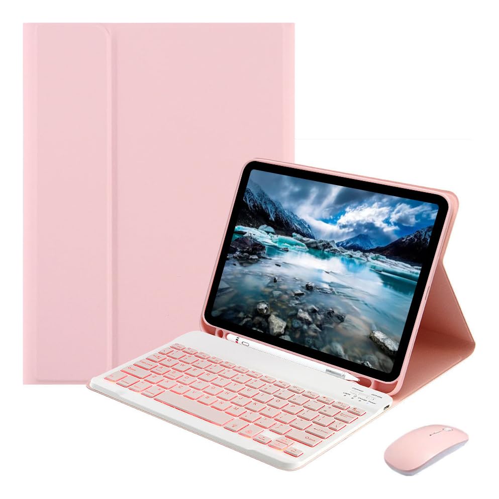 Teclado Retroiluminado & Mouse E Capa Para iPad Pro12.9pol (Cinza Lavanda) - Imagem 13