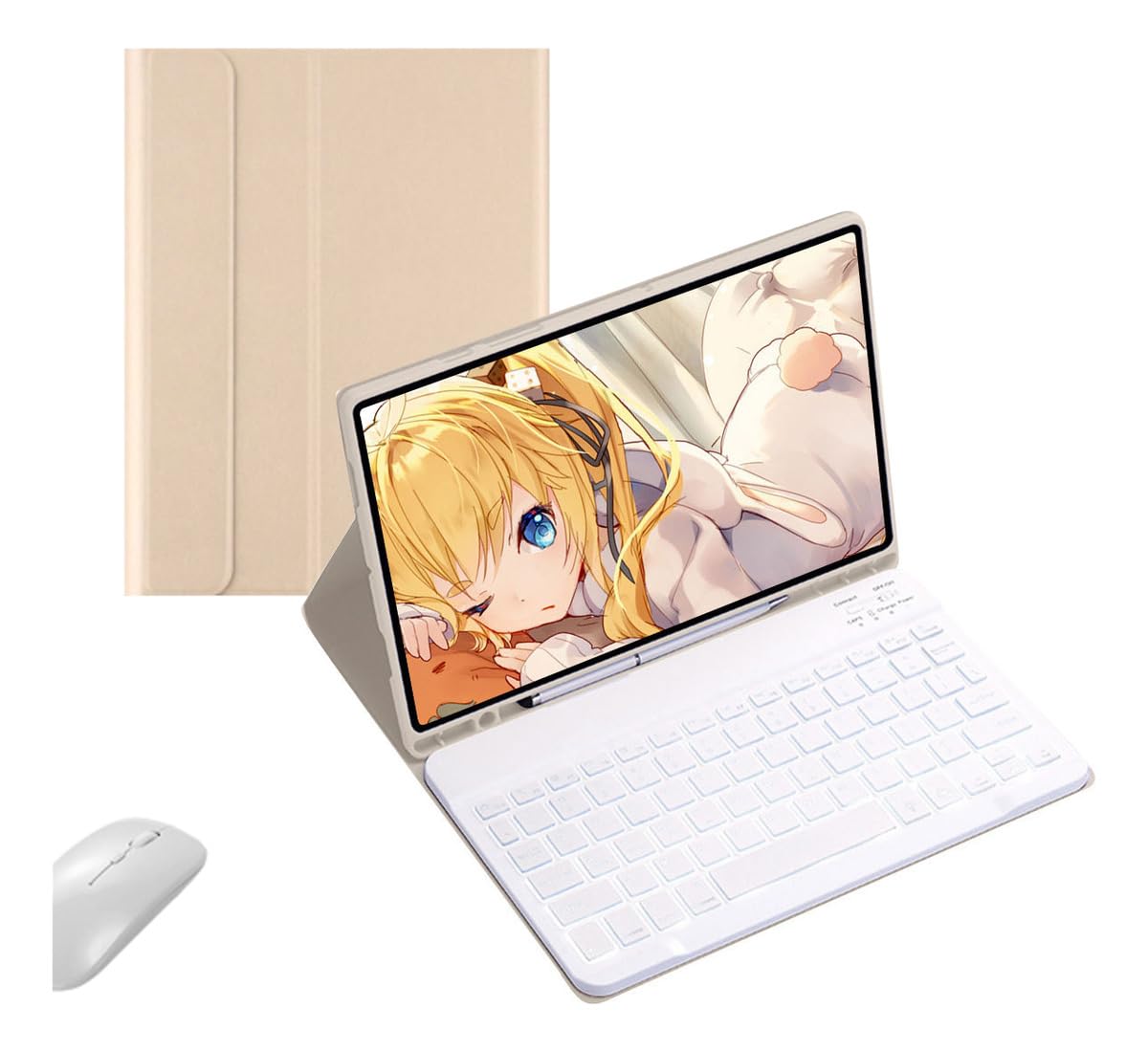 Capa Para Tablet, Capa + Mouse e Teclado Magnético Bluetooth Destacável Para iPad 6ª /5ª Geração air/air2 (Preto, Teclado retroiluminado) - Imagem 12