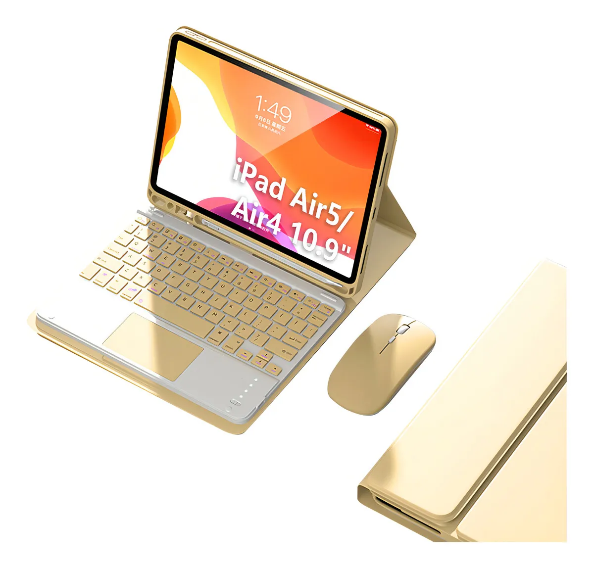 Capa Para iPad Air4/air5 10.9pol E Teclado De Bluetooth Cor Lavender Grey + Teclado - Imagem 6