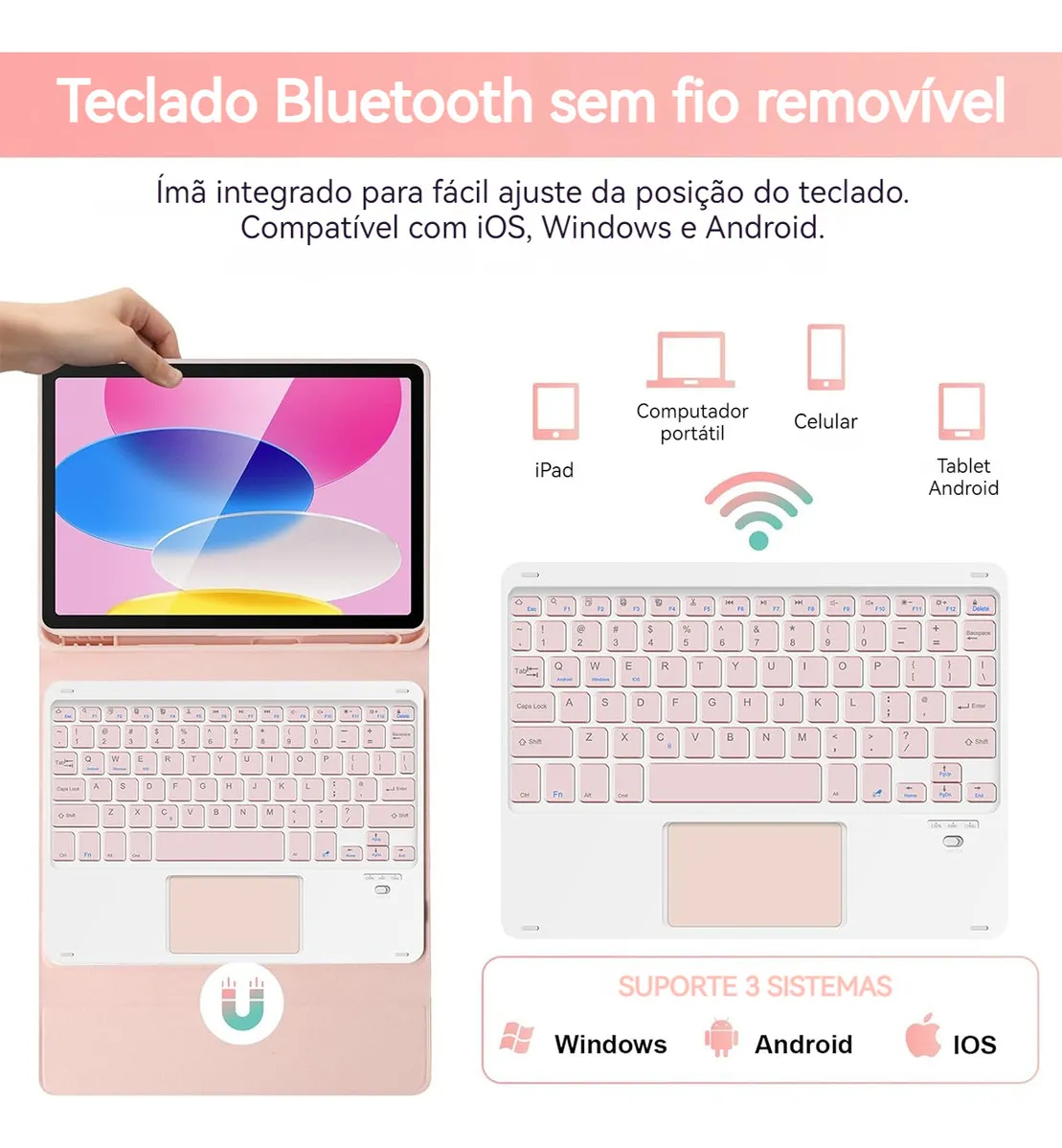 Capa Para iPad Air 11 Pol. (m2/m3) Com Teclado Touch + Mouse - Imagem 10