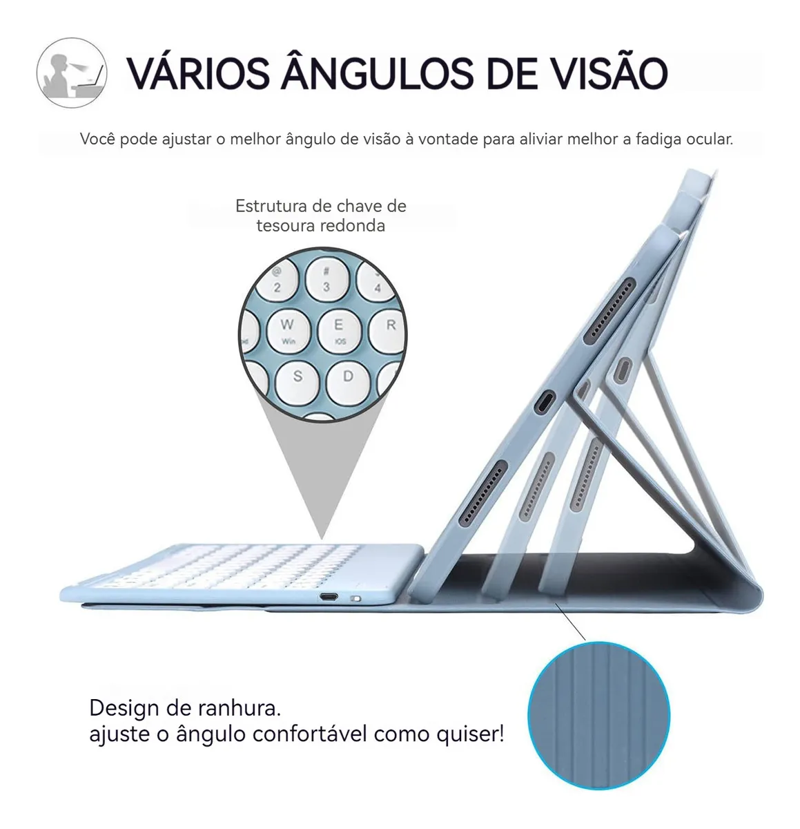 Teclado + Mouse Capa Tablet Para S7 Fe (12,4in Universal) - Imagem 4