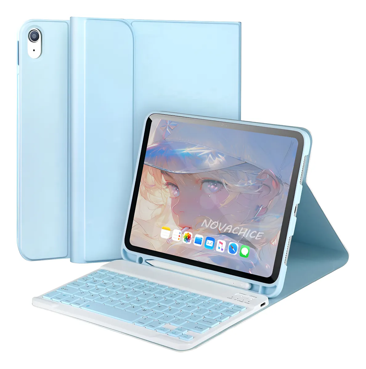 Capa Suporte Para iPad 6ª/5ª/air2 9.7 Pol+teclado Bluetooth Cor Laranjateclado - Imagem 17