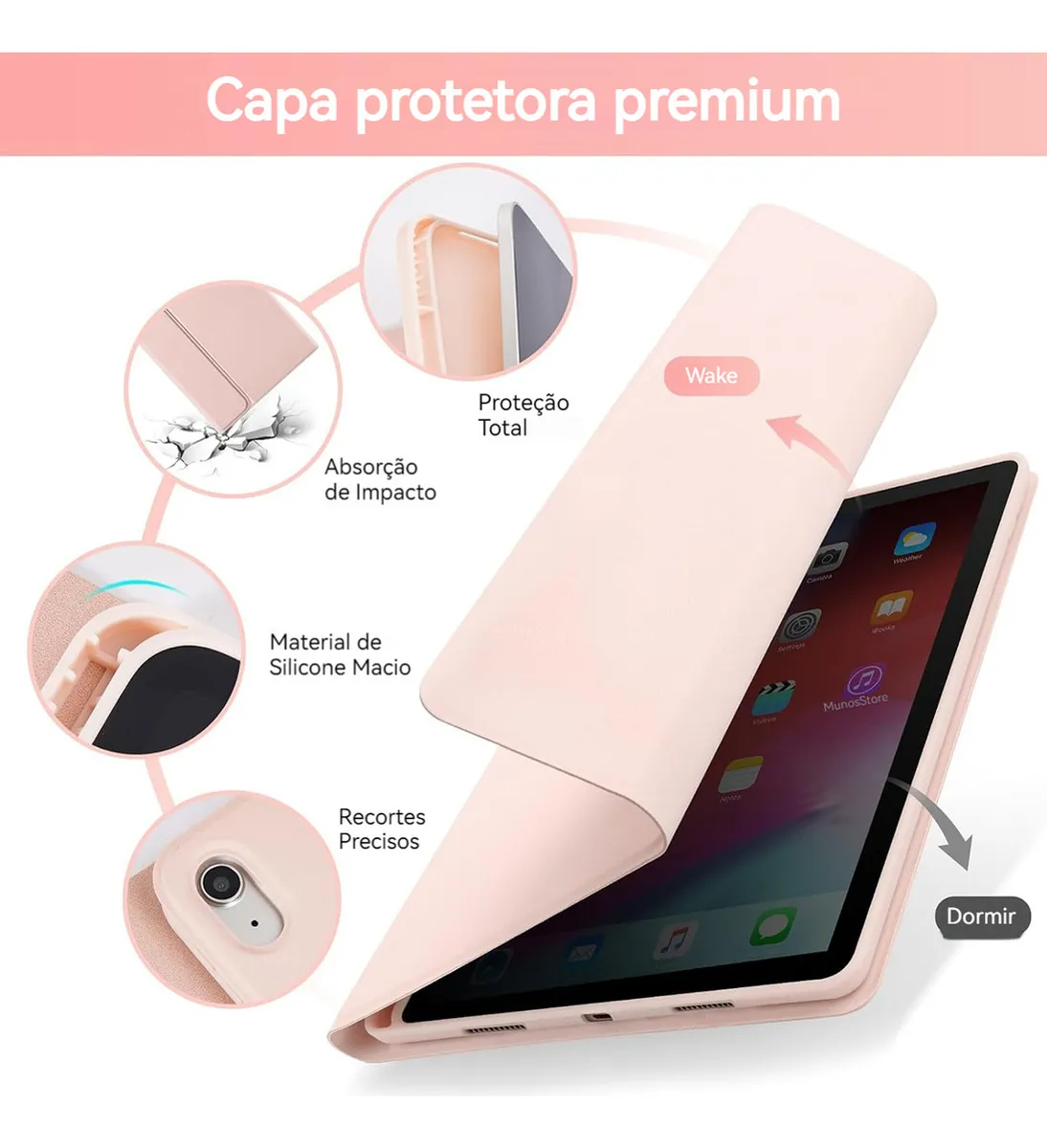 Capa Para iPad Air 11 Pol. (m2/m3) Com Teclado Touch + Mouse - Imagem 3