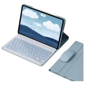 Teclado Bluetooth Capa Mouse Para iPad 9ª Geração 10,2'' Cor Capa Azul Enevoada Teclado Azul Enevoado Mouse Azul Enevoado