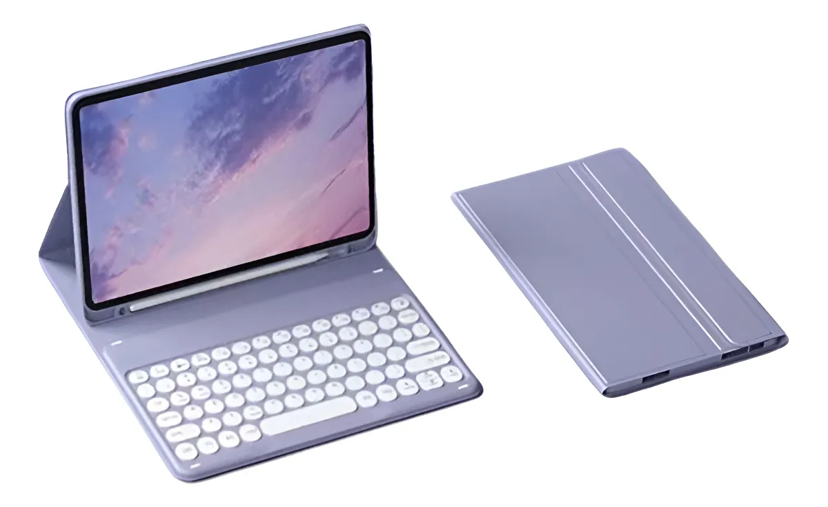 Capa Magnética de Couro com Teclado Touch Para Tab S7 / S7FE / S8 Cor Elegante Preto Shell & Teclado Touch - Imagem 17